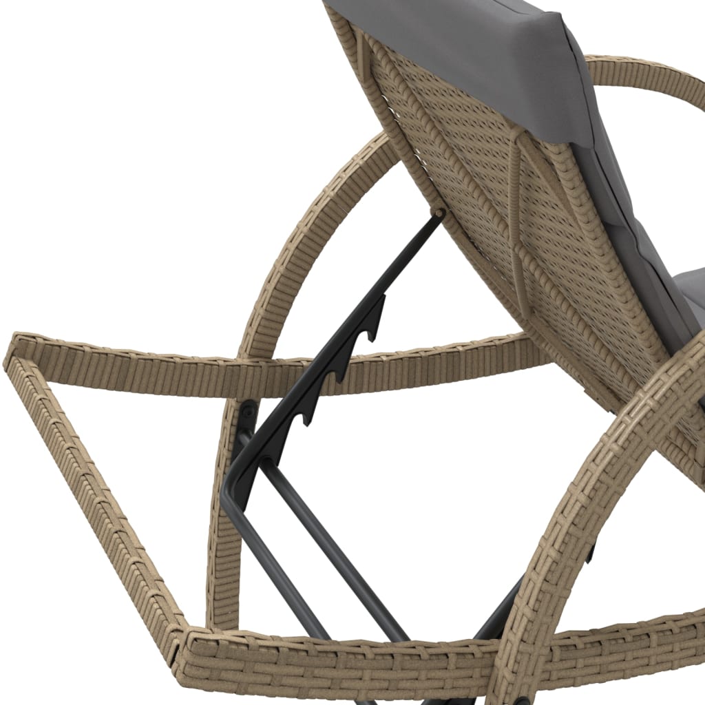 Sonnenliegen 2 Stk. Mit Tisch Poly Rattan