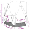 Doppel-Sonnenliege Mit Dach Und Vorhängen Poly Rattan