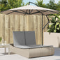 Doppel-Sonnenliege Mit Kissen Poly Rattan