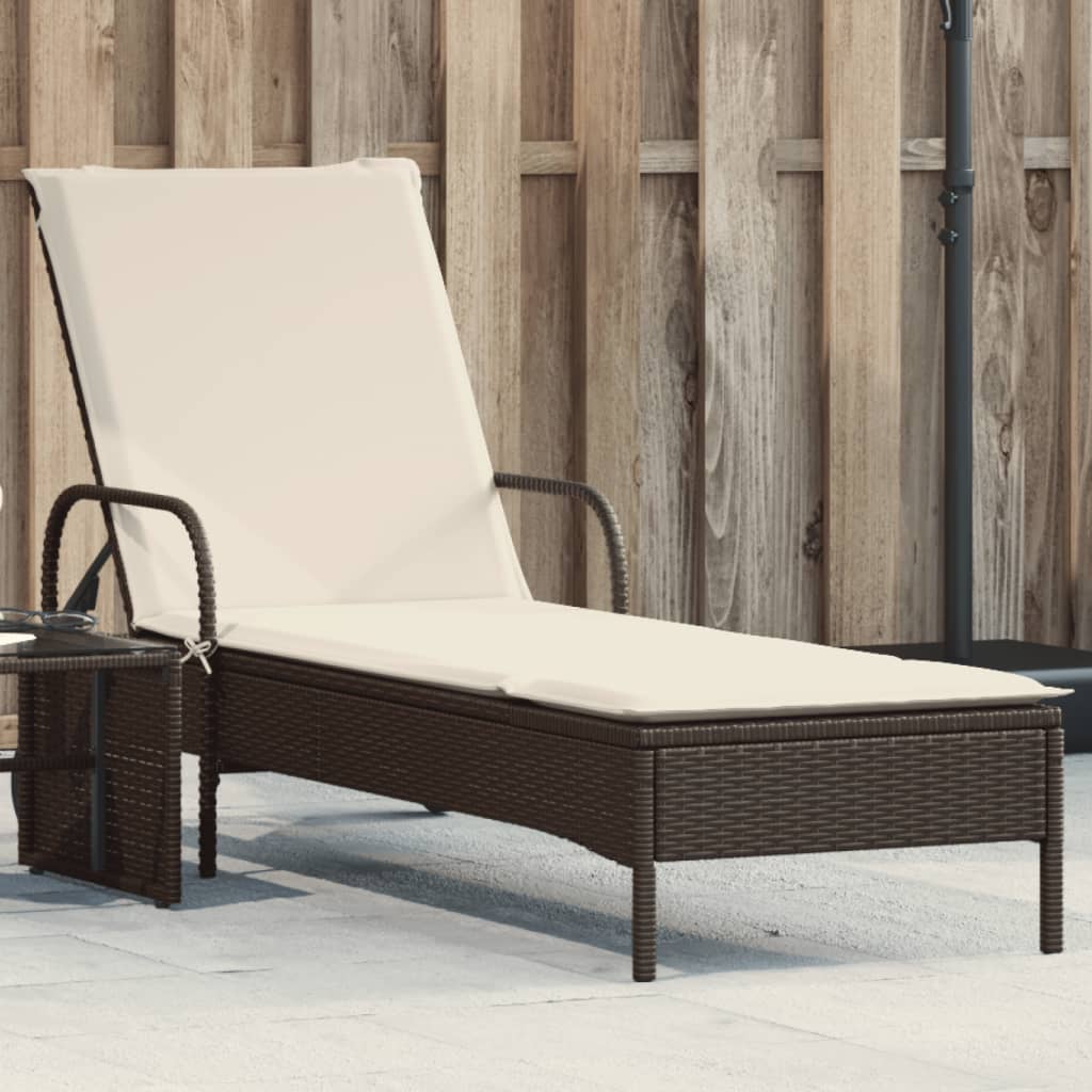 Sonnenliege Mit Rollen Und Auflage Poly Rattan