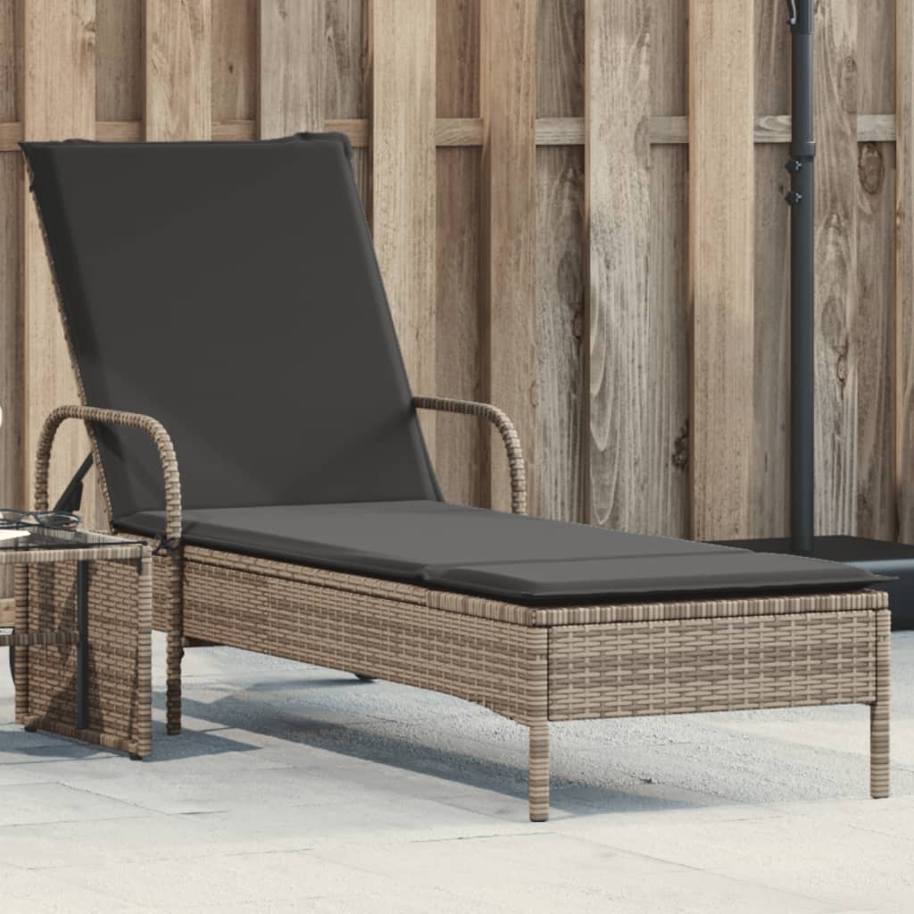 Sonnenliege Mit Rollen Und Auflage Poly Rattan