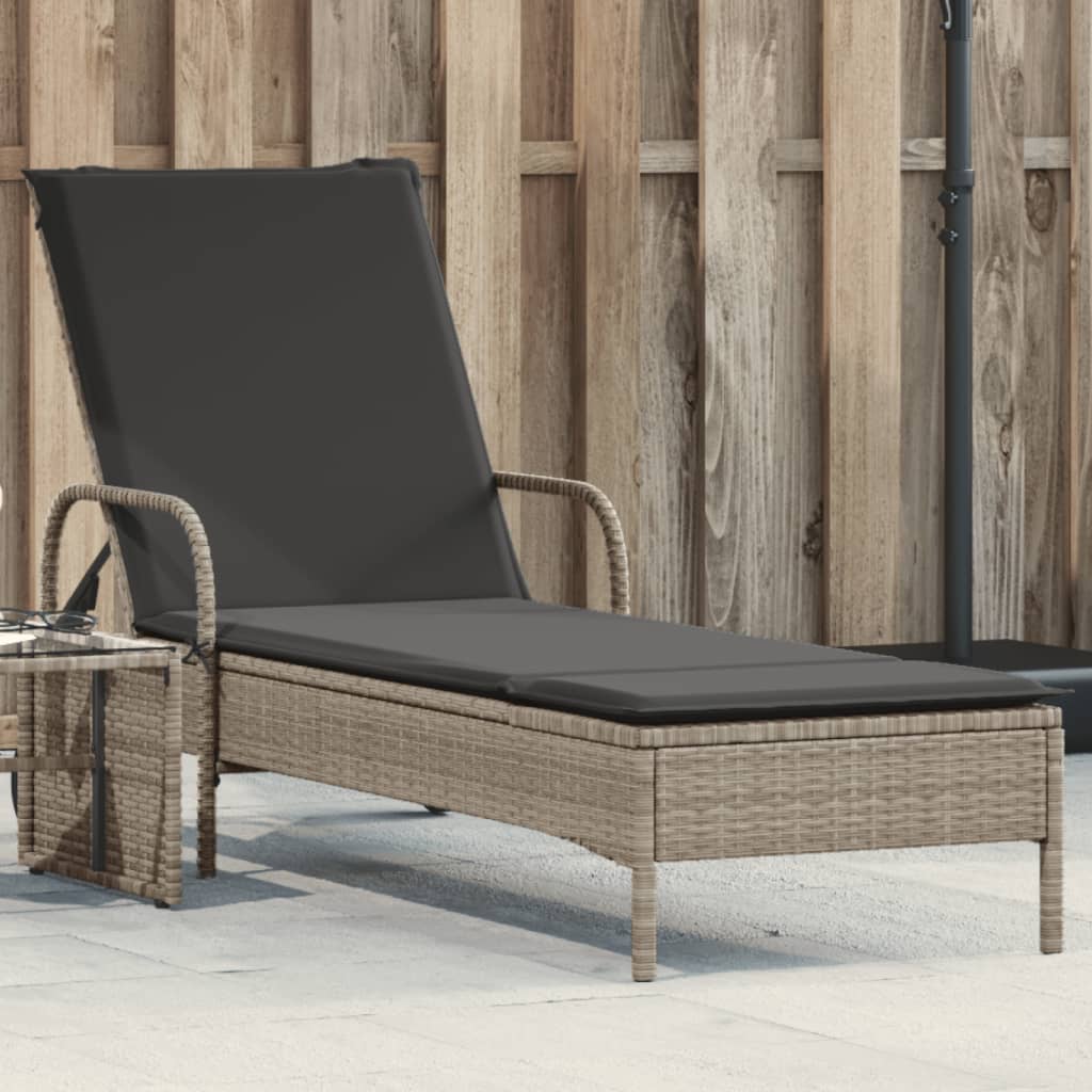 Sonnenliege Mit Rollen Und Auflage Poly Rattan