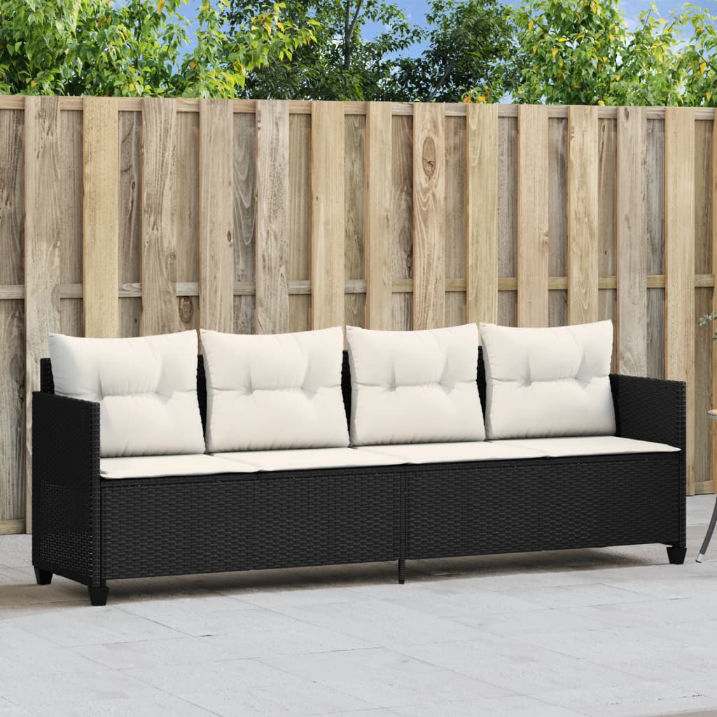 Sonnenliege Mit Dach Und Kissen Beige Poly Rattan