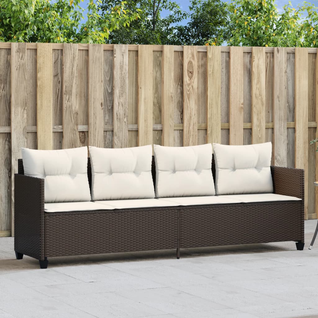 Sonnenliege Mit Dach Und Kissen Beige Poly Rattan