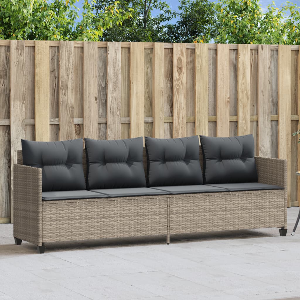 Sonnenliege Mit Dach Und Kissen Beige Poly Rattan