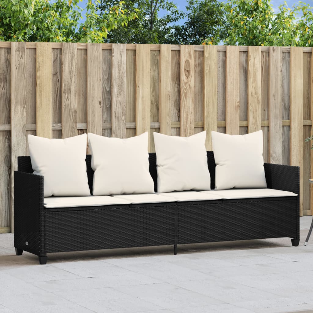 Sonnenliege Mit Dach Und Kissen Braun Poly Rattan