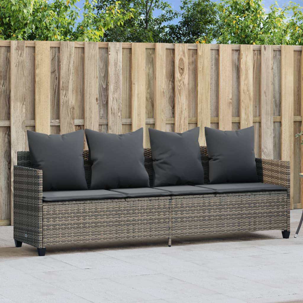 Sonnenliege Mit Dach Und Kissen Braun Poly Rattan