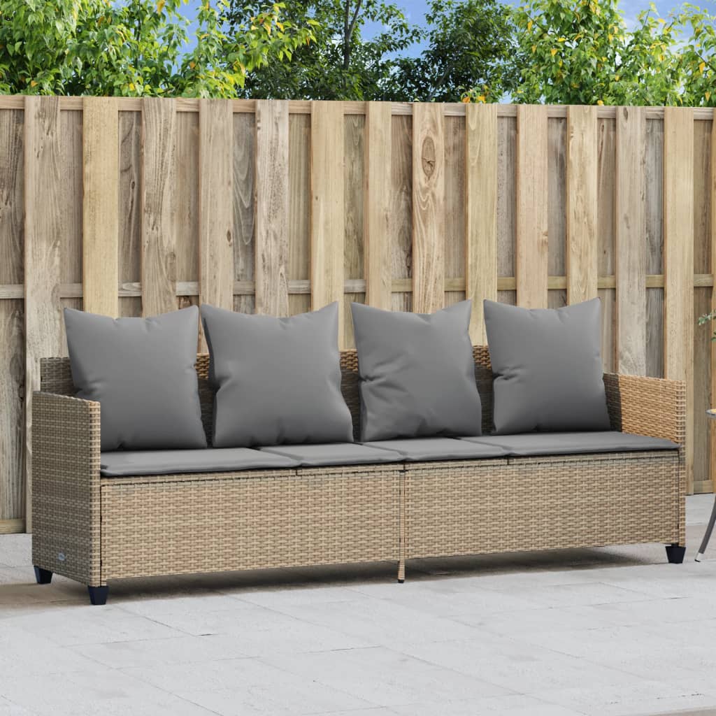 Sonnenliege Mit Dach Und Kissen Braun Poly Rattan