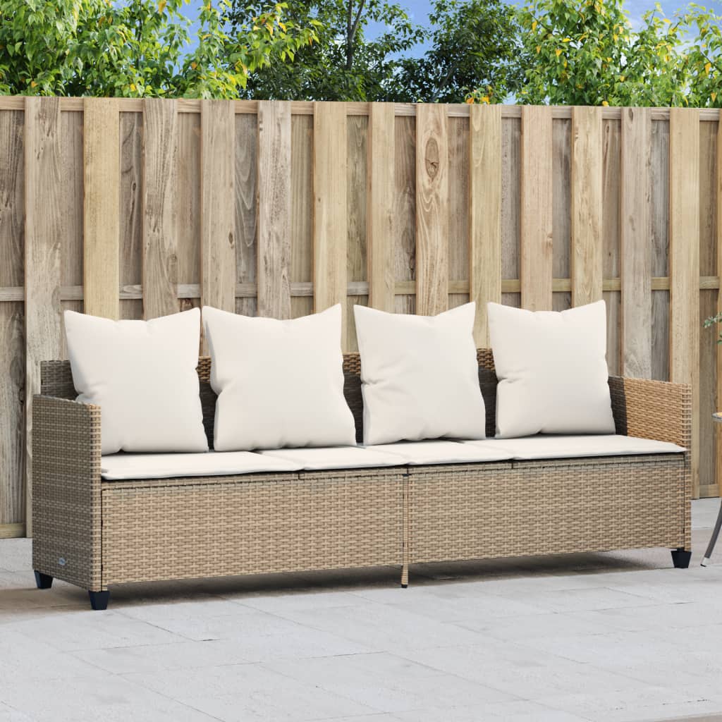 Sonnenliege Mit Dach Und Kissen Braun Poly Rattan