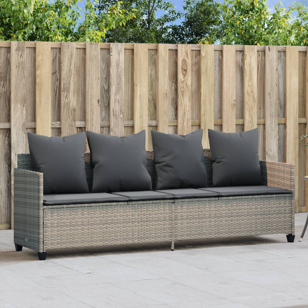 Sonnenliege Mit Dach Und Kissen Braun Poly Rattan