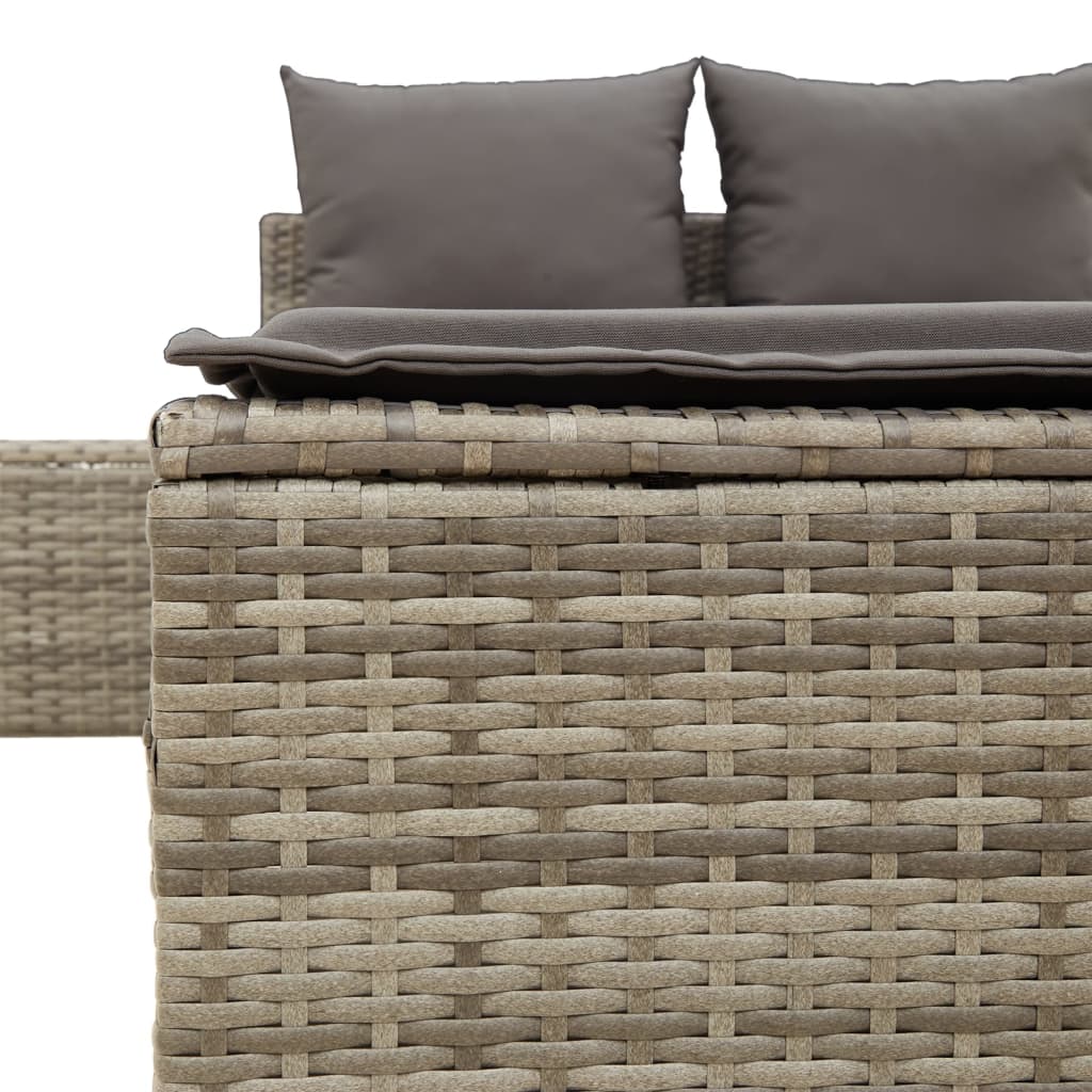 Doppel-Sonnenliege Mit Kissen Poly Rattan