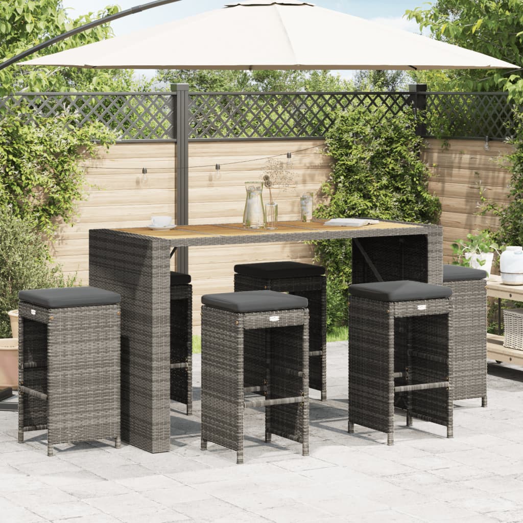 Garten-Barhocker Mit Kissen 4 Stk. Poly Rattan