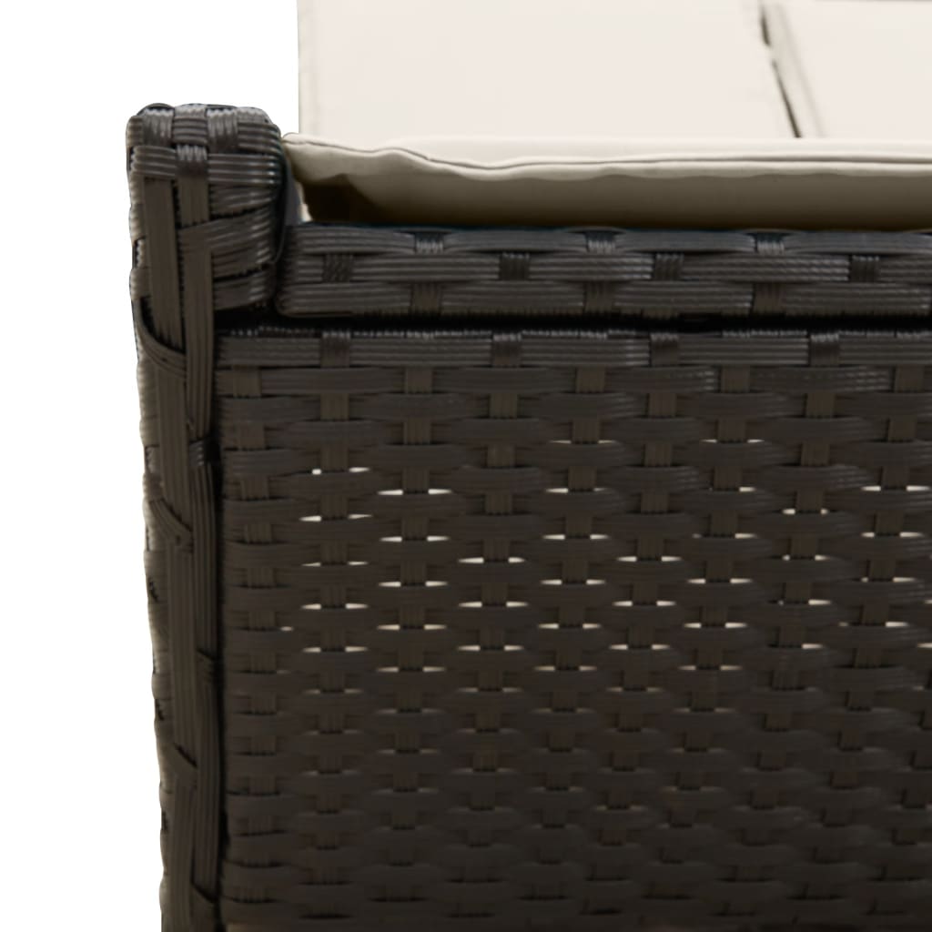 Doppel-Sonnenliege Mit Kissen Poly Rattan