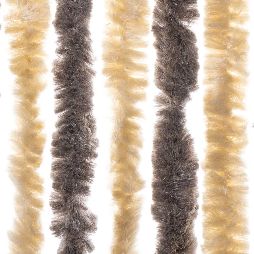 Fliegenvorhang Chenille Dunkelbraun Und Beige