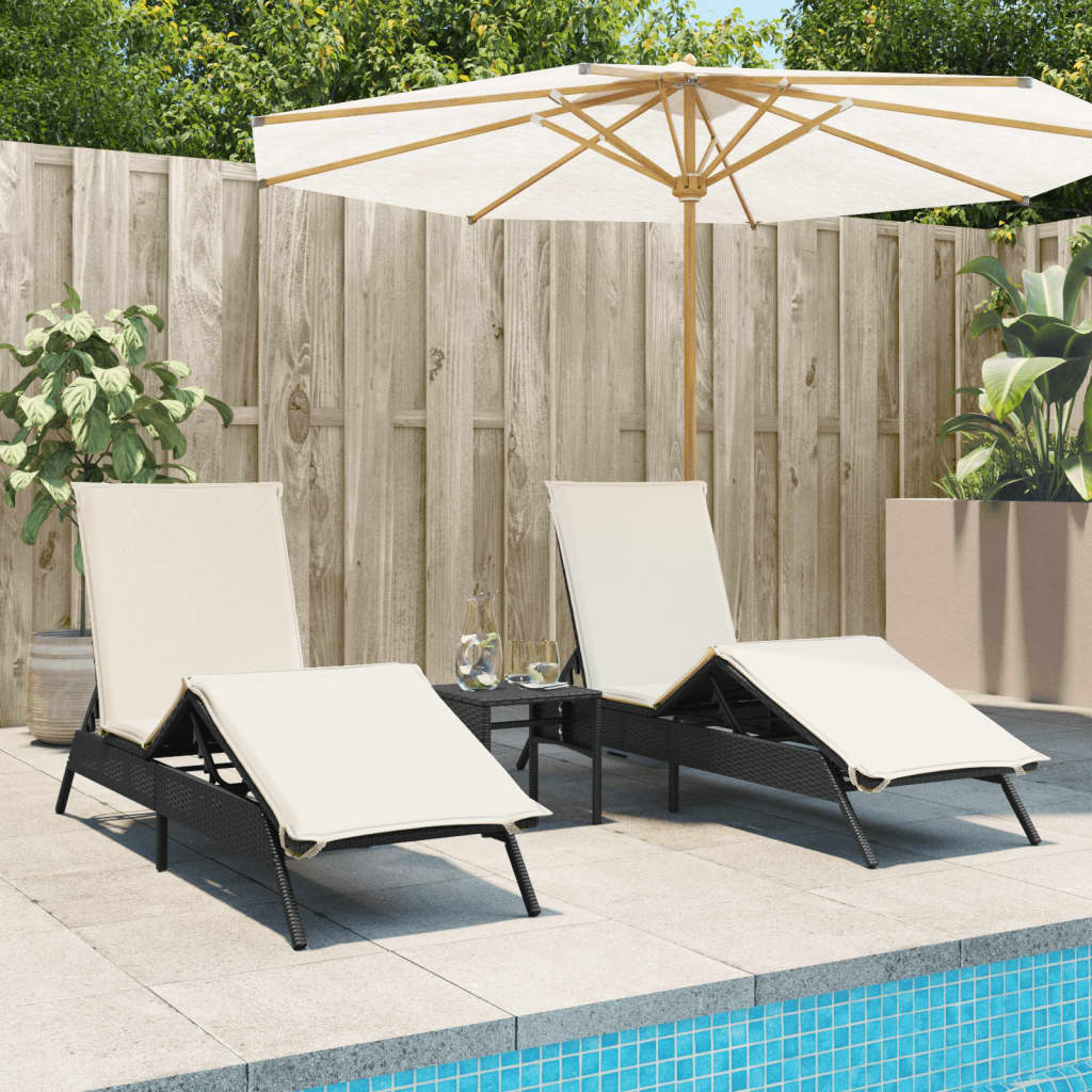 Sonnenliege Mit Auflage Poly Rattan