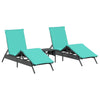 Sonnenliegen 2 Stk. Mit Tisch Poly Rattan