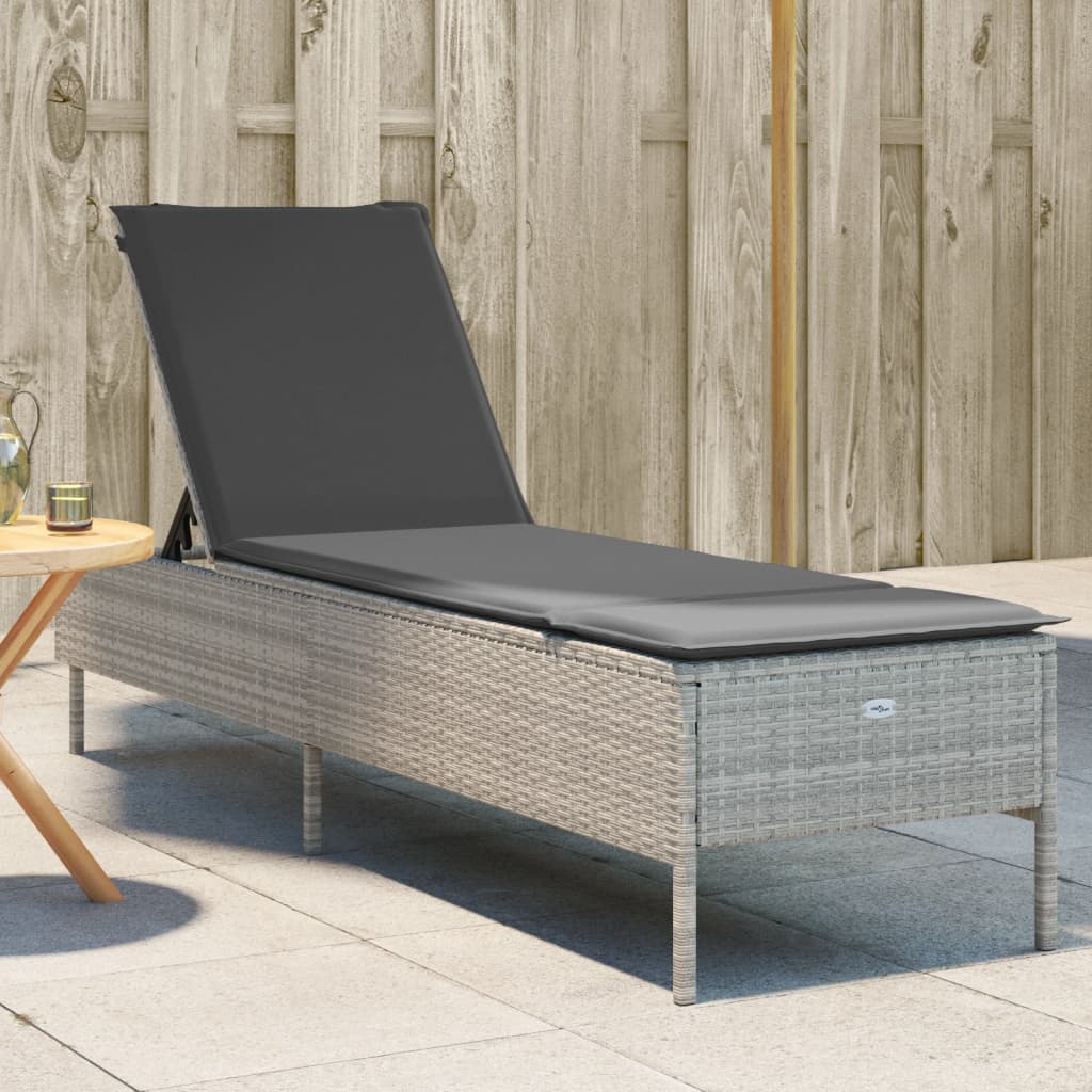 Sonnenliegen 2 Stk. Mit Tisch Poly Rattan