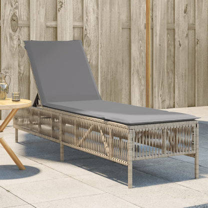 Sonnenliegen 2 Stk. Mit Tisch Poly Rattan