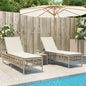 Sonnenliegen 2 Stk. Mit Tisch Poly Rattan