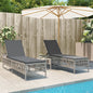 Sonnenliegen 2 Stk. Mit Tisch Poly Rattan