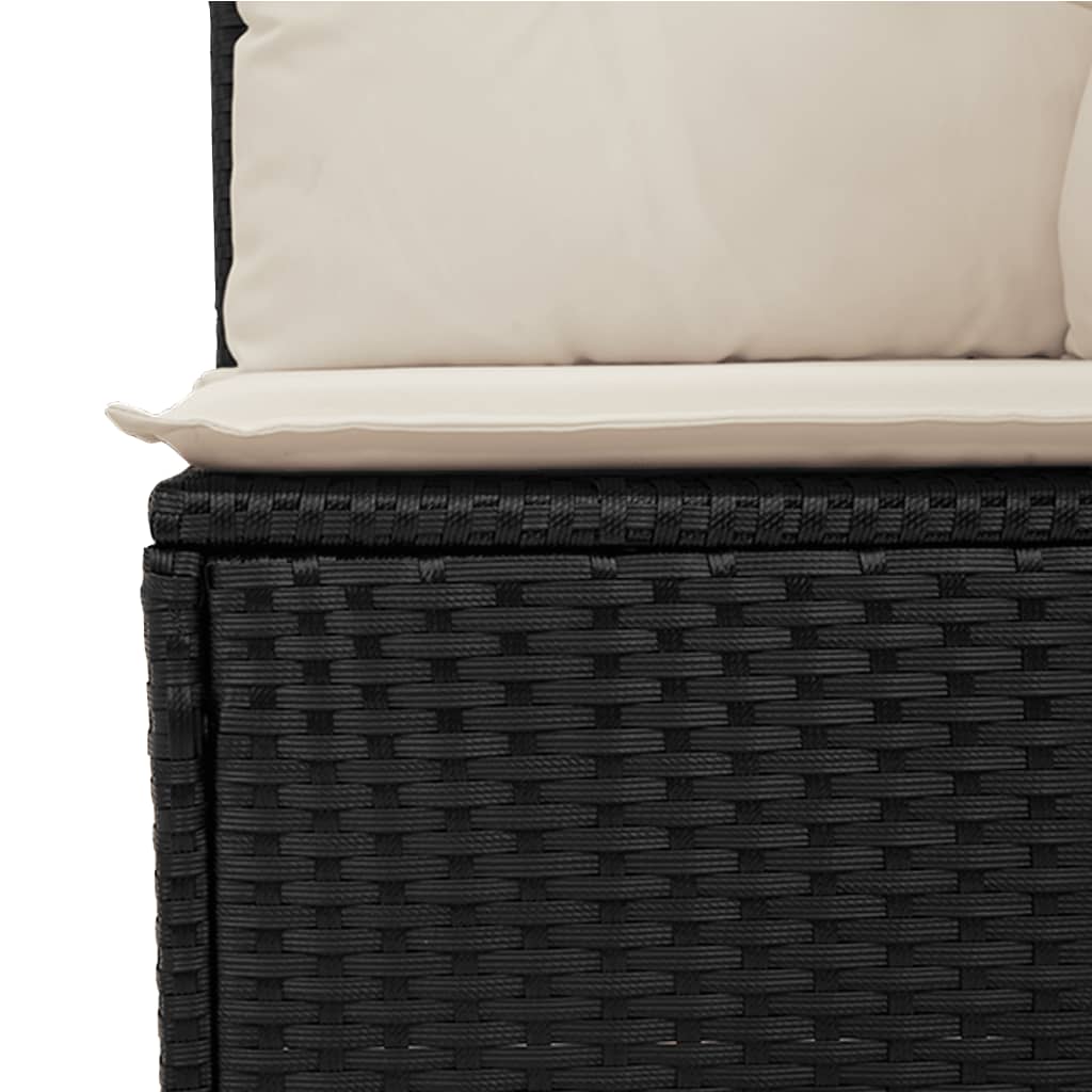 Gartenbank Verstellbar Mit Kissen Schwarz Poly Rattan