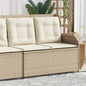 Gartenbank Verstellbar Mit Kissen Beige Poly Rattan