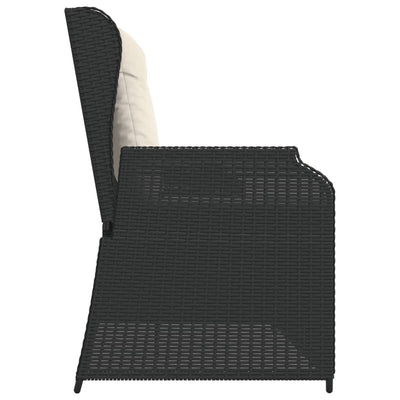 Gartenbank Verstellbar Mit Kissen Schwarz Poly Rattan