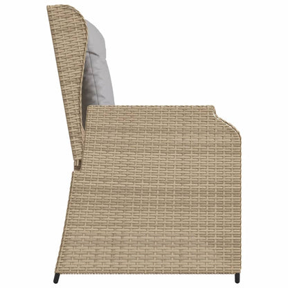 Gartenbank Verstellbar Mit Kissen Beige Poly Rattan Dunkelgrau