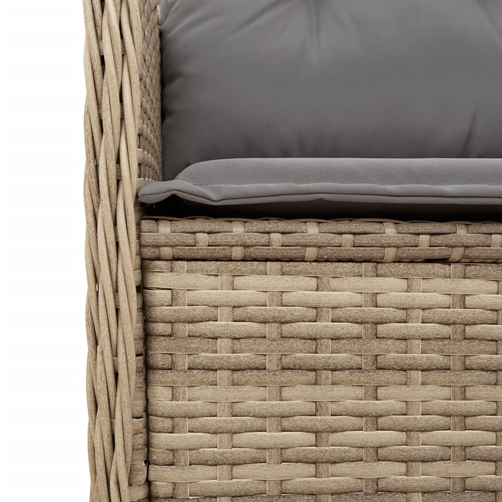 Gartenbank Verstellbar Mit Kissen Beige Poly Rattan Dunkelgrau