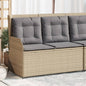 Gartenbank Verstellbar Mit Kissen Beige Poly Rattan Dunkelgrau