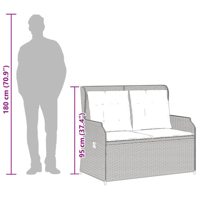 Gartenbank Verstellbar Mit Kissen Braun Poly Rattan