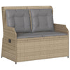 Gartenbank Verstellbar Mit Kissen Beige Poly Rattan