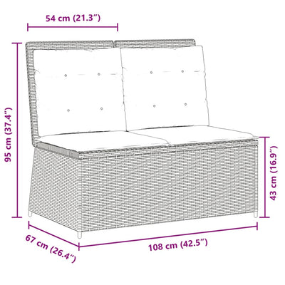 Gartenbank Verstellbar Mit Kissen Schwarz Poly Rattan