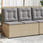 Gartenbank Verstellbar Mit Kissen Beige Poly Rattan