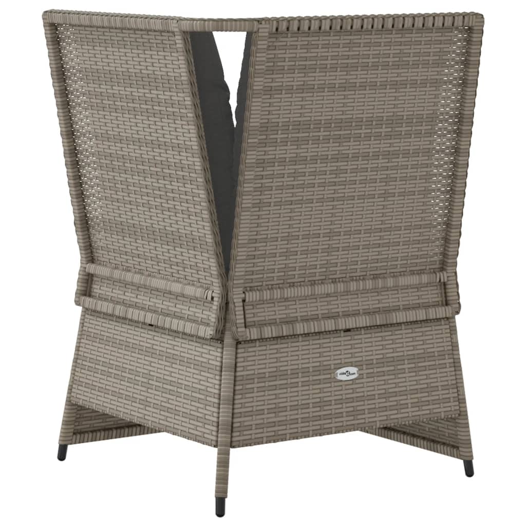 Garten-Ecksofa Mit Kissen Grau Poly Rattan Grau Und Dunkelblau