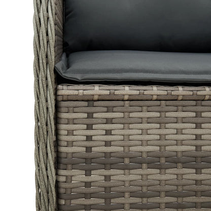 Garten-Ecksofa Mit Kissen Grau Poly Rattan Grau Und Dunkelblau