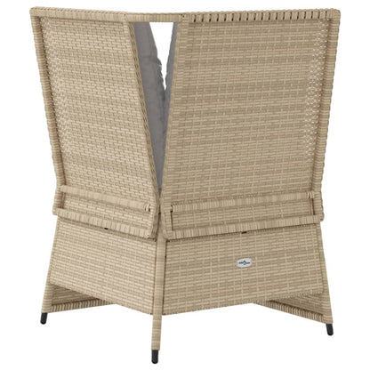 Garten-Ecksofa Mit Kissen Beige Poly Rattan