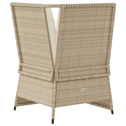 Garten-Ecksofa Mit Kissen Beige Poly Rattan Grau Und Dunkelblau