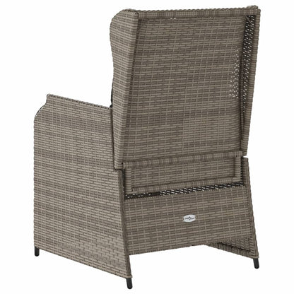 Gartensessel Mit Kissen 2 Stk. Verstellbar Grau Poly Rattan