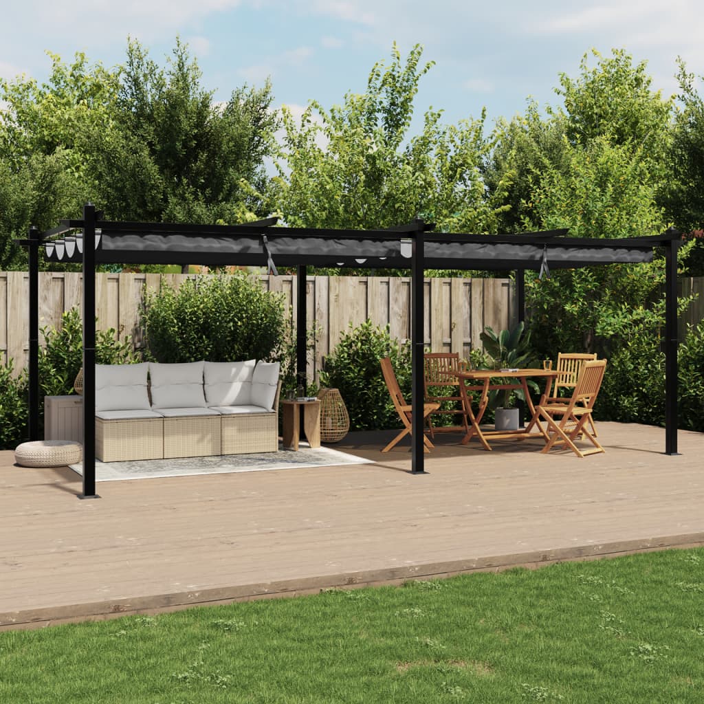 Gartenpavillon Mit Ausziehbarem Dach 3X6 M Aluminium