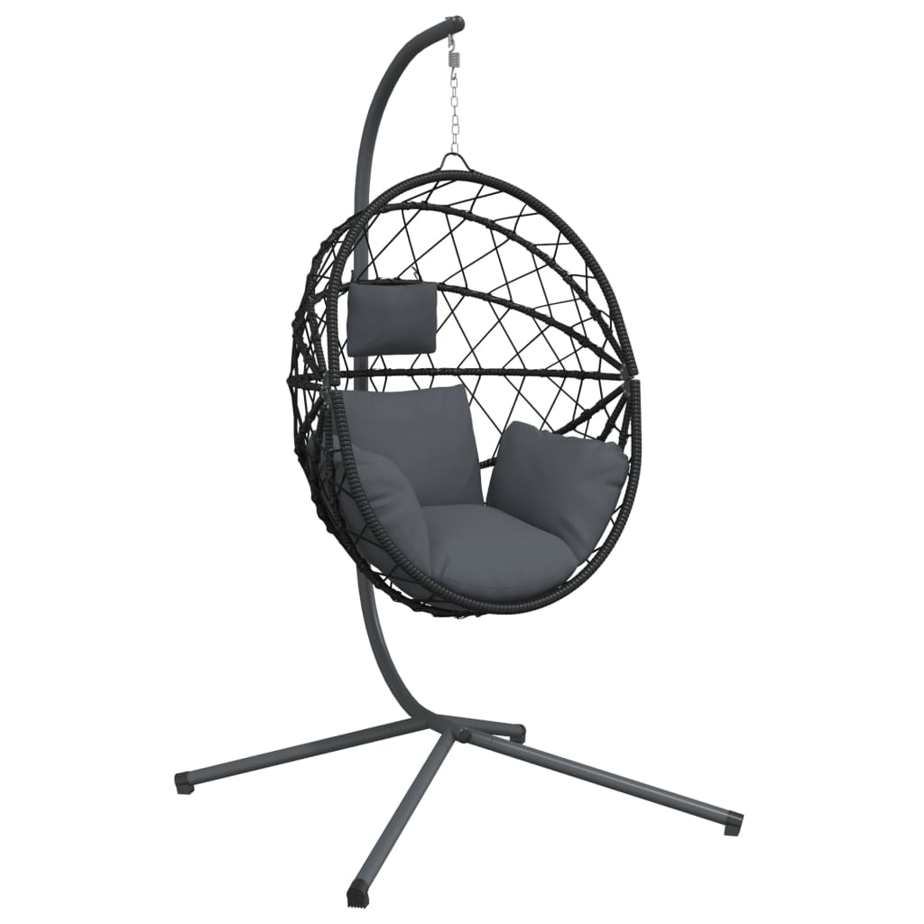 Hängesessel Ei-Design Mit Ständer Rattan Und Stahl