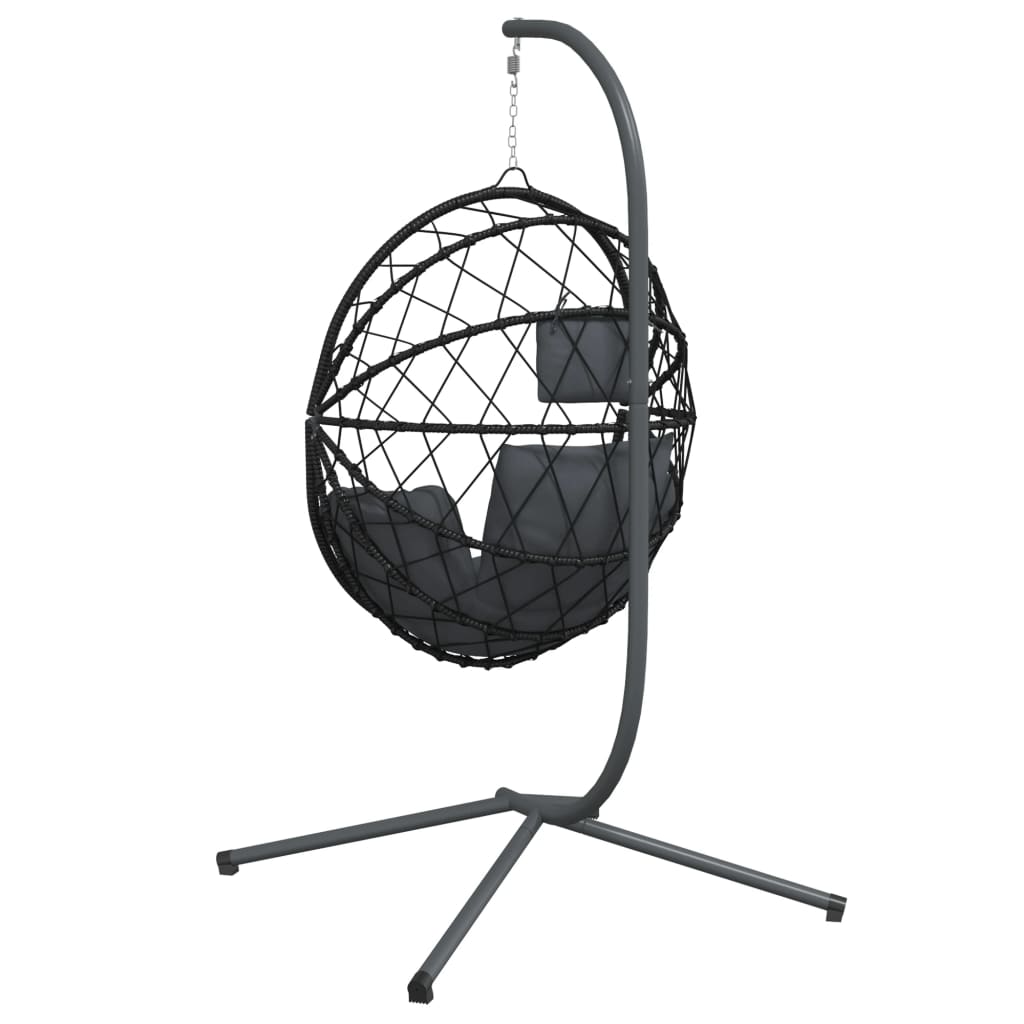 Hängesessel Ei-Design Mit Ständer Rattan Und Stahl