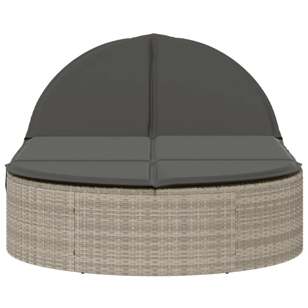 Doppel-Sonnenliege Mit Kissen Poly Rattan