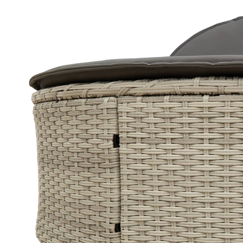 Doppel-Sonnenliege Mit Kissen Poly Rattan