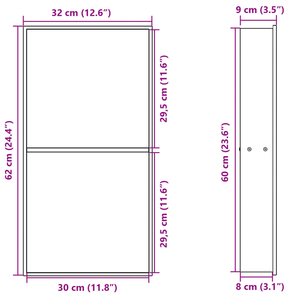 Duschnische Matt 32X62X9 Cm Edelstahl