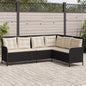 Gartensofa In L-Form Mit Kissen Poly Rattan