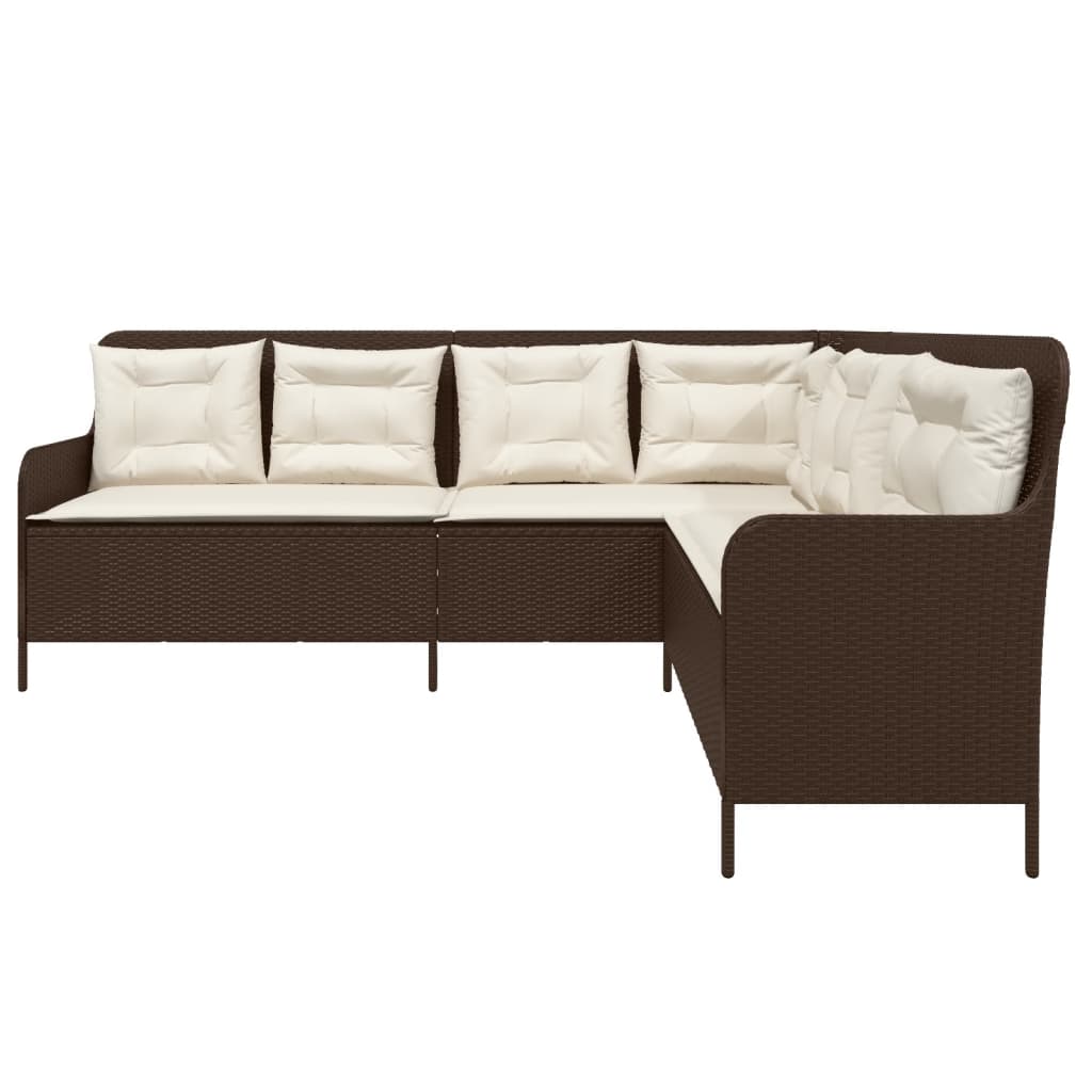 Gartensofa In L-Form Mit Kissen Poly Rattan