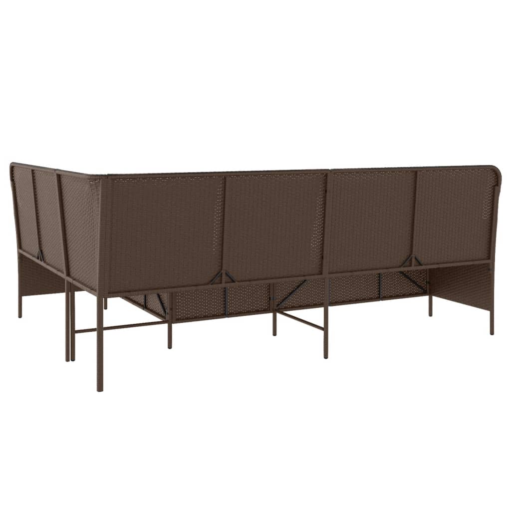 Gartensofa In L-Form Mit Kissen Poly Rattan