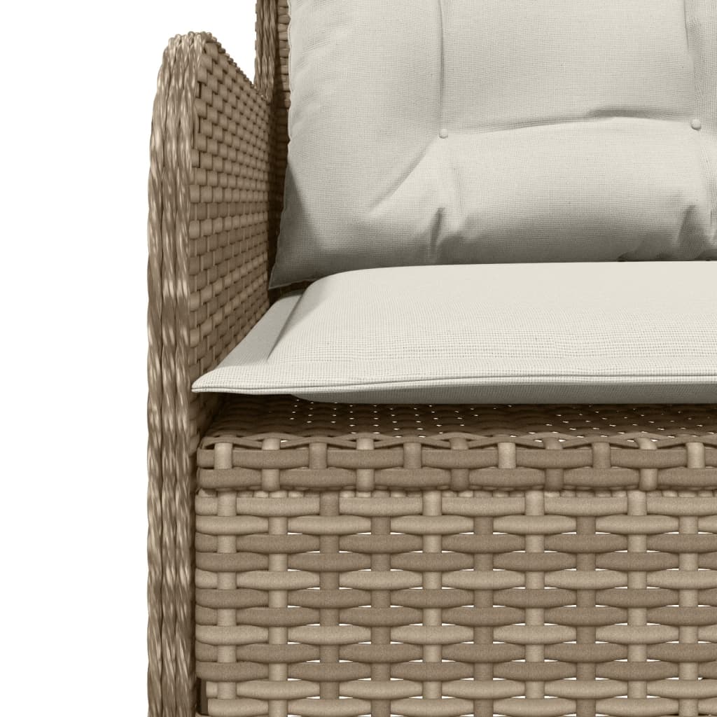 Gartensofa In L-Form Mit Kissen Poly Rattan