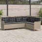 Gartensofa In L-Form Mit Kissen Poly Rattan